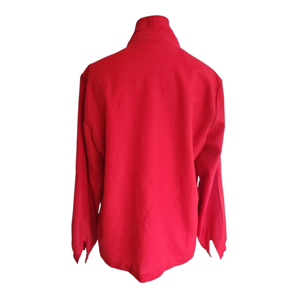 VTG Alicia Red Necktie Secretary Blouse Button-Up Long Sleeve Women’s 14 - Picture 5 of 12